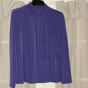 Women's Susan Graver Mockneck top in Purple Size Large